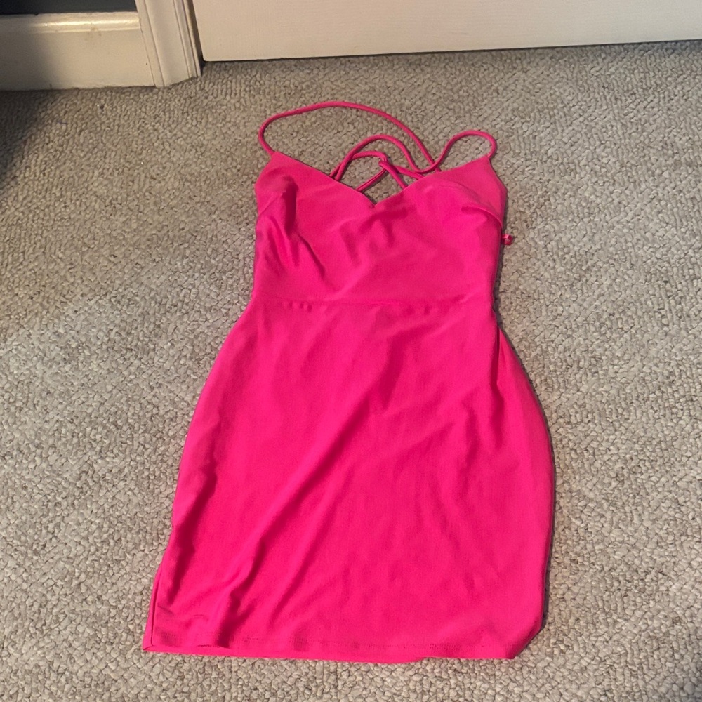 Windsor Hot Pink Strappy Mini Dress